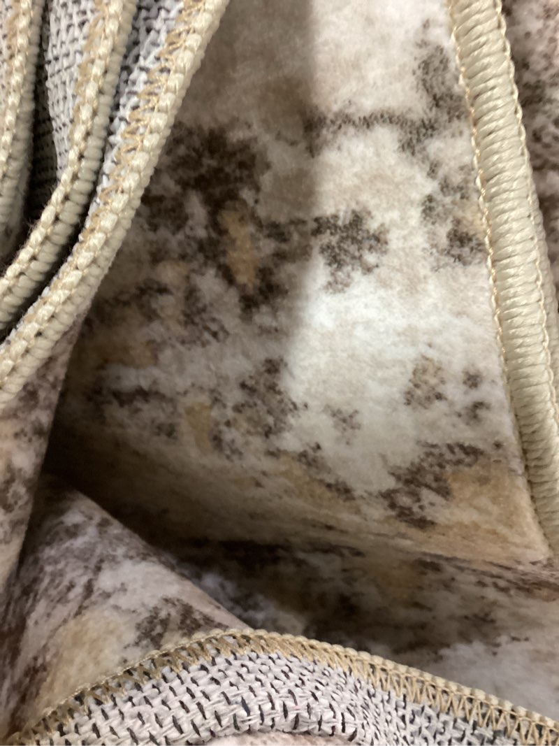 Condition photo showing Good Condition for hallway washable runner rug: 3x10 abstract modern soft stain resistant non-slip backing runner for for entryway kitchen laundry - gold brown gold brown 3' x 10'(runner)