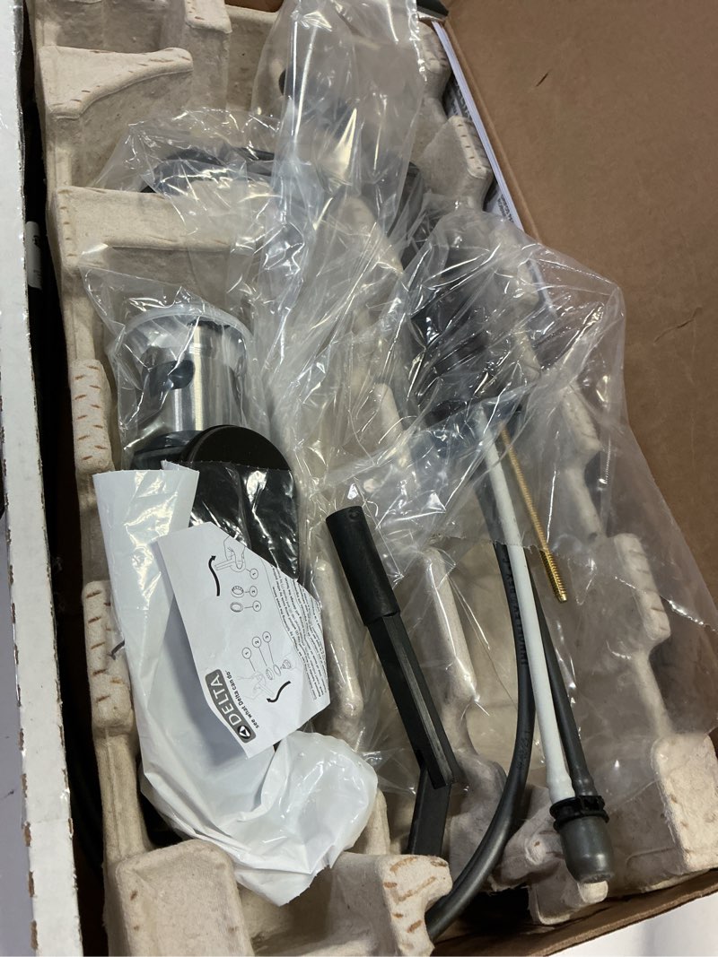 Condition photo showing Good Condition for Delta Woodhurst Oil Rubbed Bronze Bathroom Faucet 1 Hole, Single Hole Bathroom Sink Faucet for Vanity, Metal Push-Pop Drain Assembly, Venetian Bronze 532-RBMPU-DST