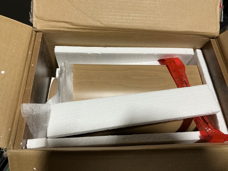 Condition photo showing Good Condition for Nathan Jamea Iris Mid-Century Modern Nightstand with Drawer, End Table with Storage for Bedroom or Living Room with Rounded Silhouette, Light Oak Light Oak Set of 1