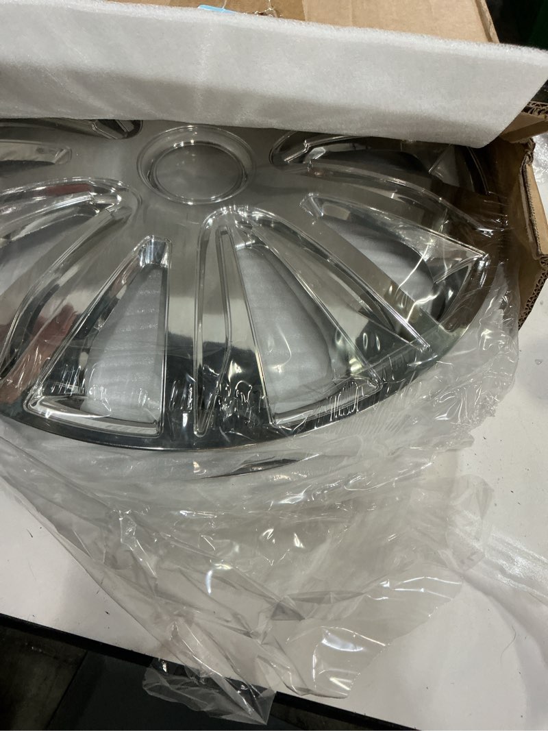 Condition photo showing Good Condition for scitoo silver 17 inch wheel cover snap on car truck suv abs plastic material replacement hubcaps set of 4 chrome