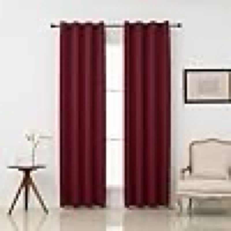 pickluc grommet blackout curtains 108 inches long 2 panels set, thermal insulated drapes for living room, noise reduction, privacy protection, burgundy red