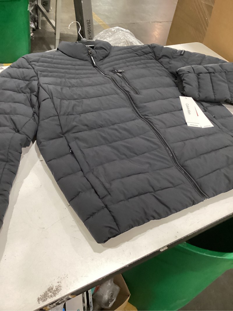 Condition photo showing Good Condition for calvin klein men's full zip down puffer coat iron large, black