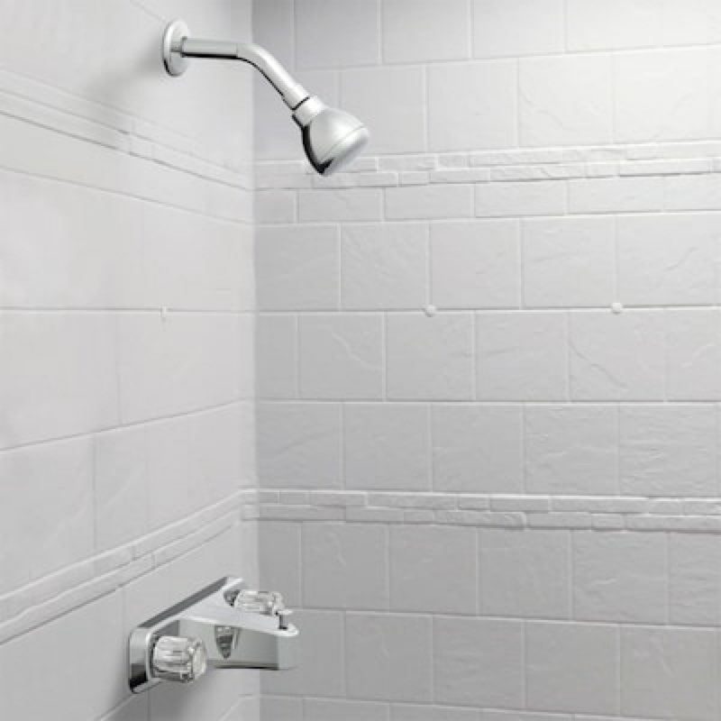  project source mobile home chrome 2-handle 2.75-in round bathtub and shower