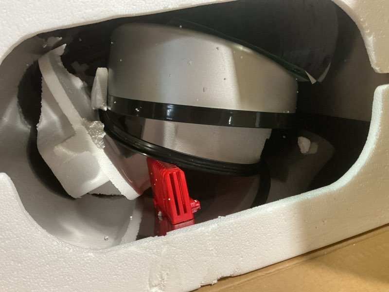 Condition photo showing Good Condition for SensorCan 50 Liter / 13 Gallon Kitchen Trash Can with AC Adapter & Odor Filter – Motion Sensor Stainless Steel Garbage Bin for Home, Office, Garage – Slim Oval Shape, Large Capacity Design Black and Silver