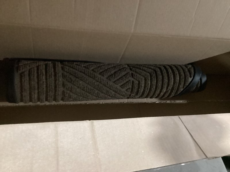 Condition photo showing Good Condition for Smiry Half Circle Front Door Mat Outside Entrance, Heavy Duty Sturdy Natural Rubber Doormat, Trap Dirt and Moisture, Low Profile Mats for Indoor Outdoor Entry, Irregular Triangle (35x23, Brown) Brown Irregular Triangle Semicircular 35" x 23"