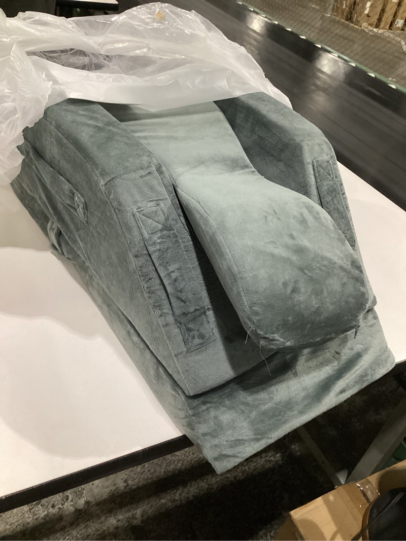 Condition photo showing Good Condition for KingPavonini 4-Height Adjustable Leg Elevation Pillows for After Surgery with Ergonomic Curve, Memory Foam Wedge Pillow for Legs Swelling and Pain Relief, Knee Replacement Recovery Aids (Single Leg) Single Leg (Upgraded) Grey