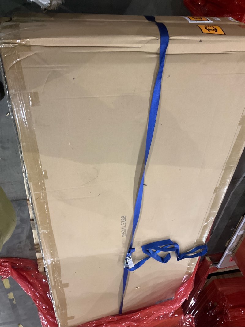 Condition photo showing Good Condition for 62.99" Wood Brown Solid Wood Dining Table, Heavy-Duty Metal Legs Leisure Table for Home Office, Kitchen & Restaurant Use Wood Brown 62.99in