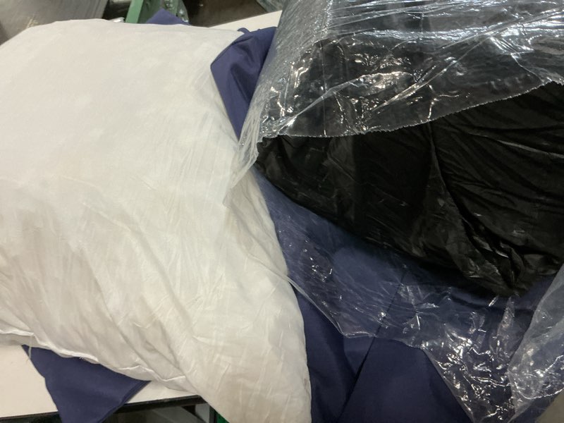 Condition photo showing As Is for outdoor cushions for patio furniture, outdoor seat cushion set 24 x 24 x 5.75 inch, waterproof & fade resistant outdoor chair cushions, deep seat patio cushion with removable cover, navy blue navy blue 24*24+5.75/25*22.5"