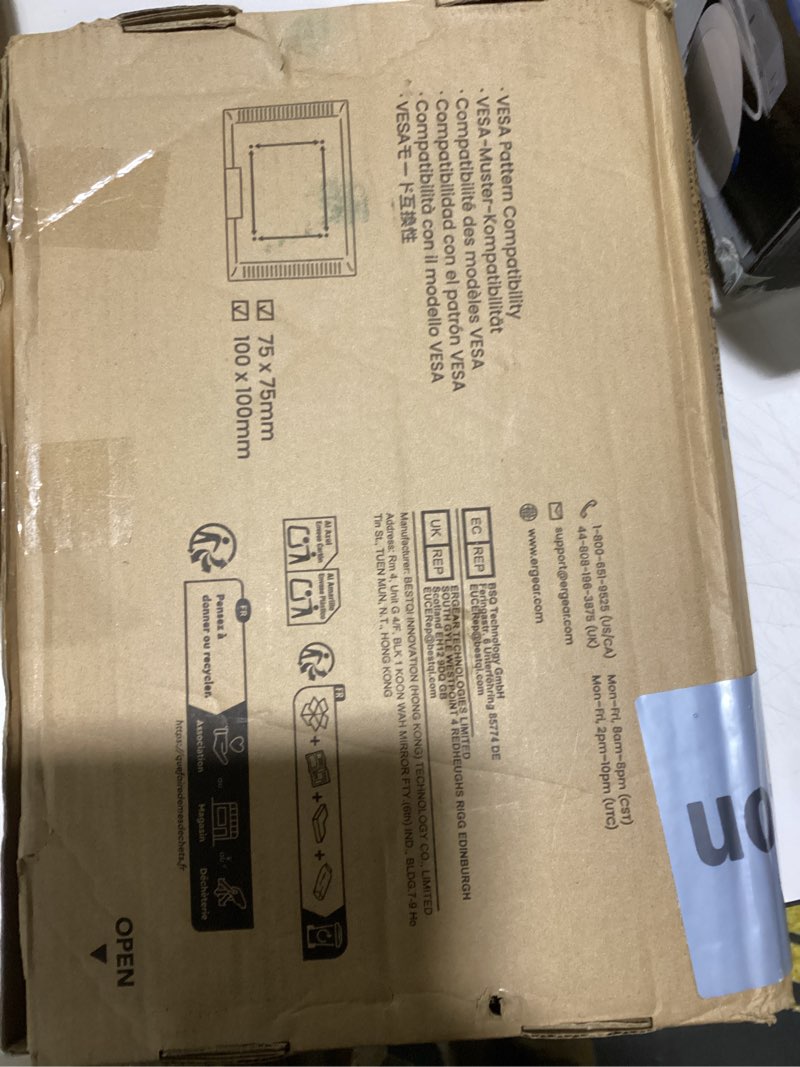 Condition photo showing Good Condition for ErGear Freestanding Dual Monitor Stand for 2 Screens up to 32 inch, Heavy Duty Monitor Mount Holds Max 17.6 lbs per Arm, Height Adjustable Gaming Monitor Stand for Desk, VESA 75x75/ 100x100mm, Black