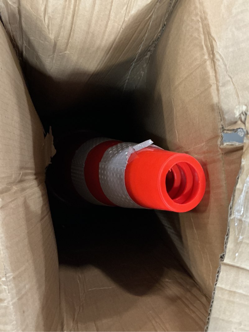 Condition photo showing Good Condition for 3pack 28inches safety cones orange pvc traffic cone with weighted base for parking flexible durable stable reflective honeycomb surface ideal for outdoor use 28-inch