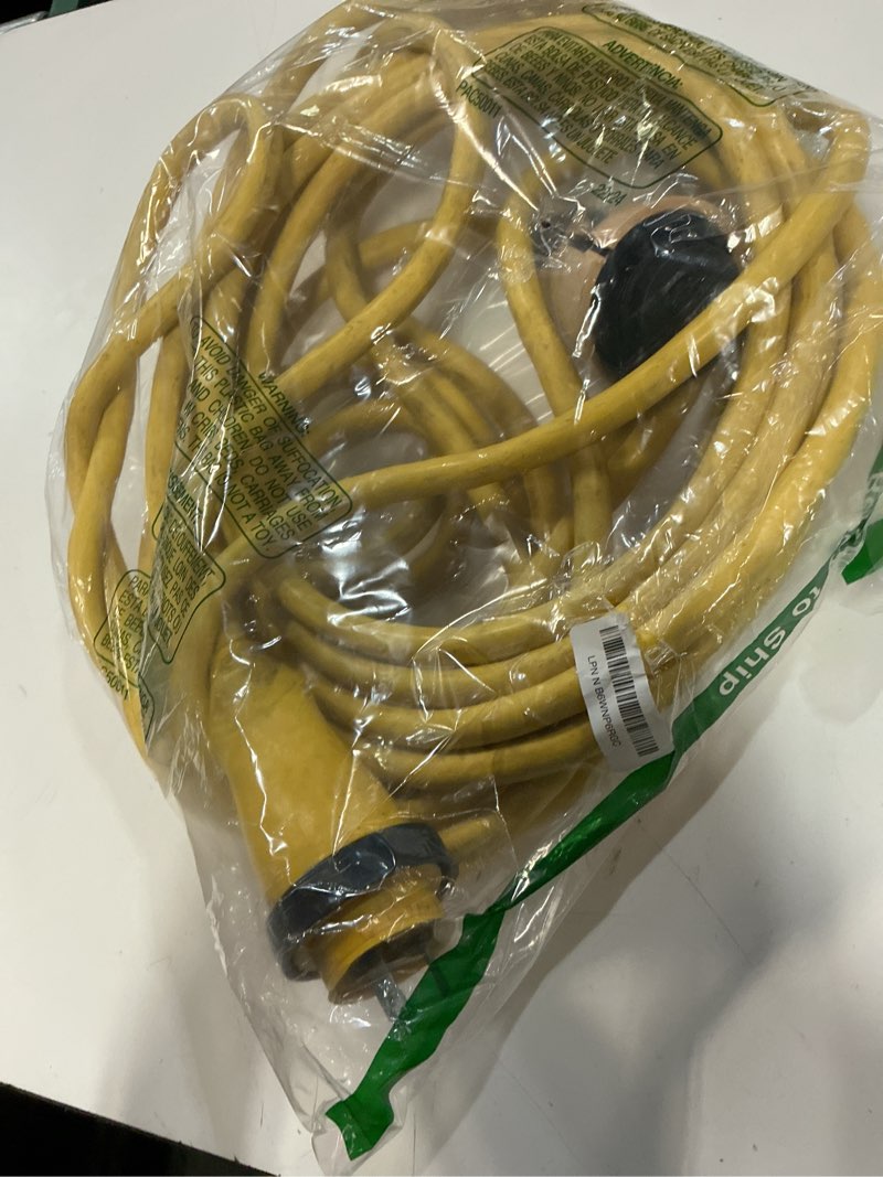 Condition photo showing As Is for marinco cs30-50 eel cordset, 30a 125v, 50', yellow yellow 50 feet eel, 30a 125v cordset