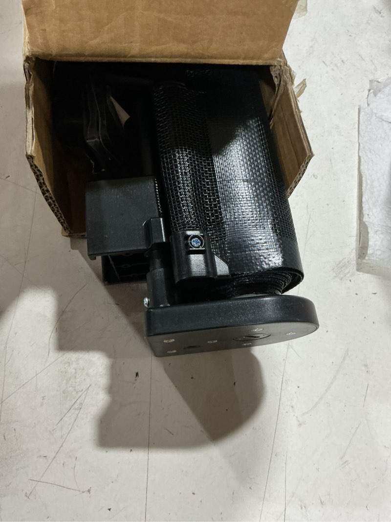 Condition photo showing As Is for 100 inch retractable baby gates 34 inch tall, retractable gate with reinforced strip design to prevent crawling through, 8 ft extra wide retractable dog gate for indoor/outdoor black 34" tall x 100" wide