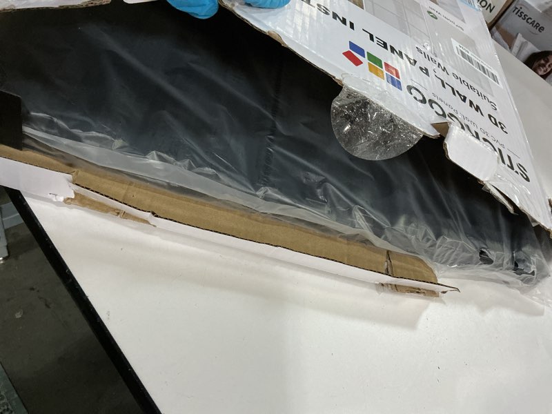 Condition photo showing Good Condition for STICKGOO Slat Wall Panel, 3D Wall Panels for Interior Wall Decor PVC Fluted Textured Panel 12-Tile 19.7 x 19.7in - Black