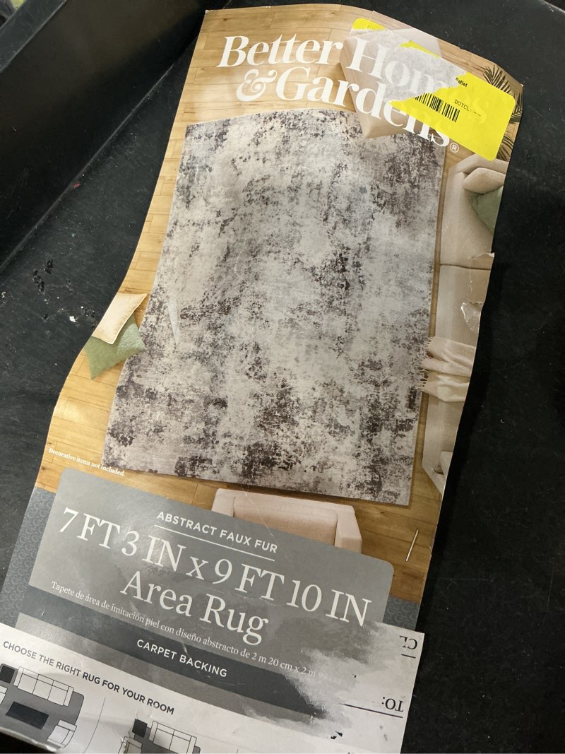 Condition photo showing As Is for gray 7 ft  x 10 ft. abstract area rug