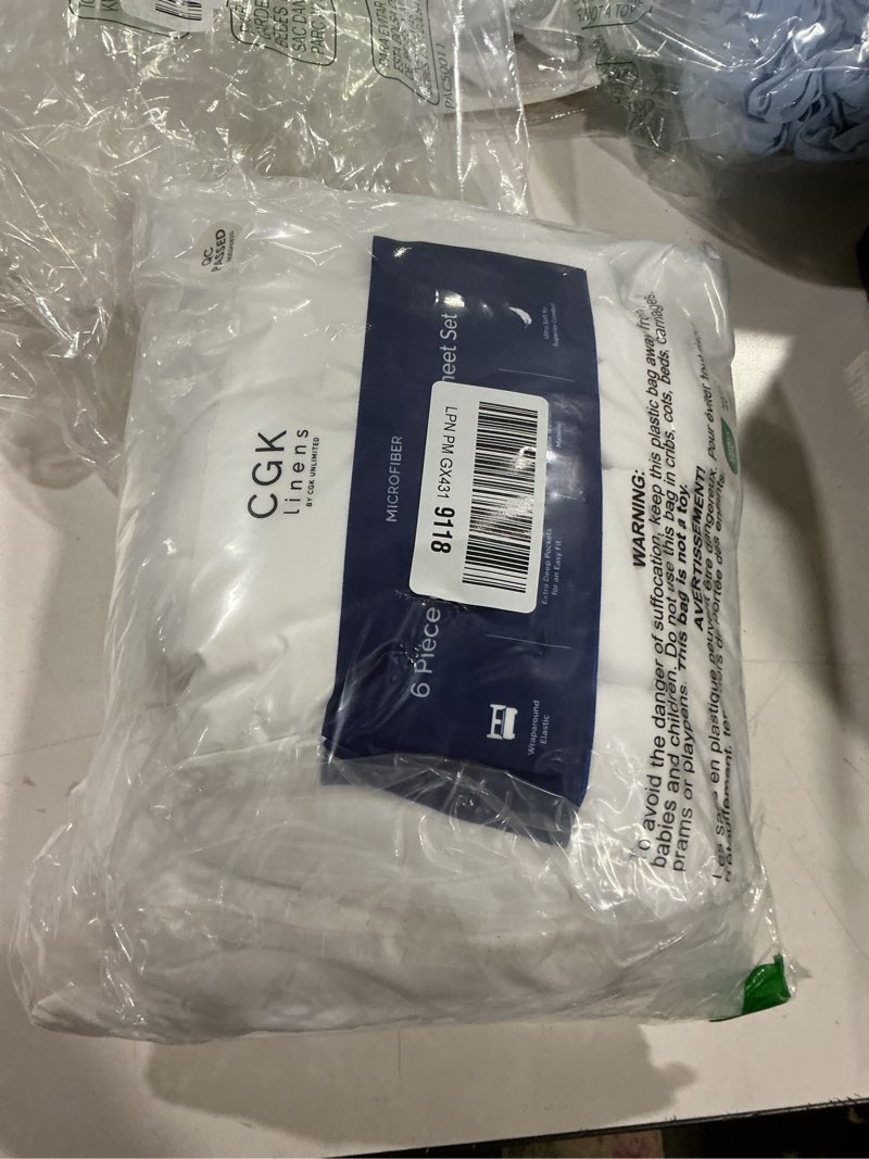 Condition photo showing Good Condition for extra deep queen sheet set - 6 piece breathable and cooling sheets - hotel luxury bedding for women, men, kids & teens - easy & secure fit - soft, wrinkle free and comfy - extra deep pockets - white 01 - white queen