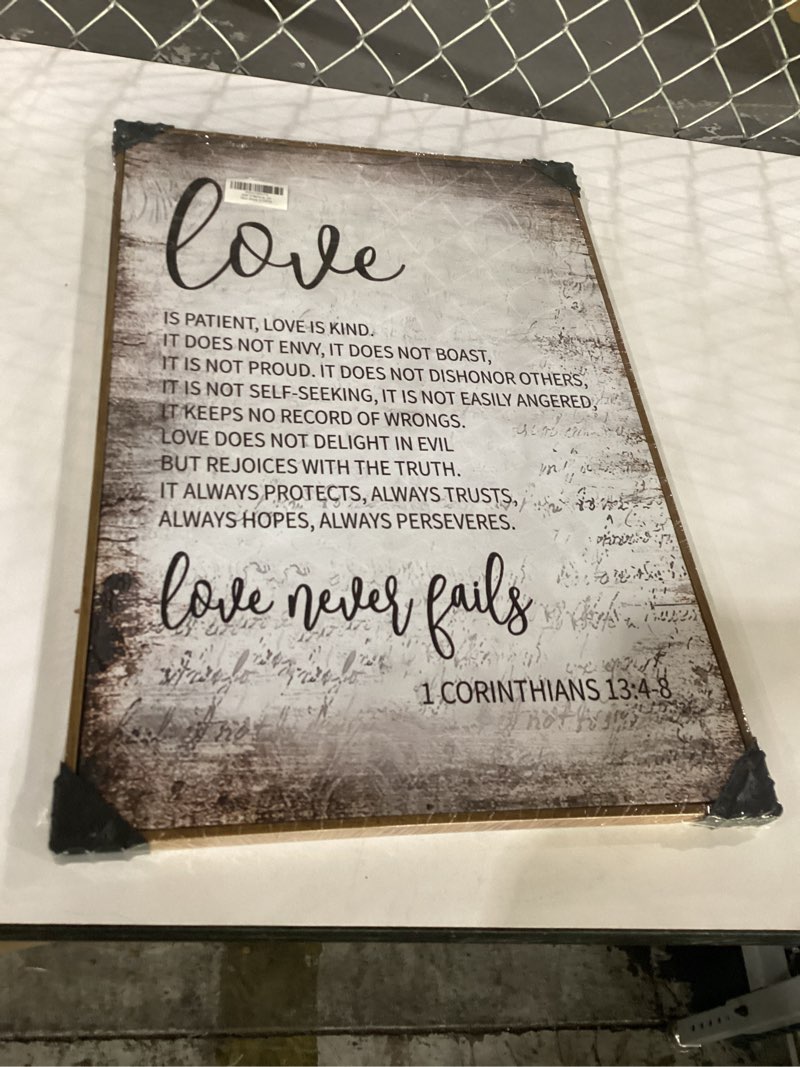 PHAMTE 1 Corinthians 13:4-8 Love Is Patient Love Is Kind Canvas Wall Art Framed,Scripture Wall Art D