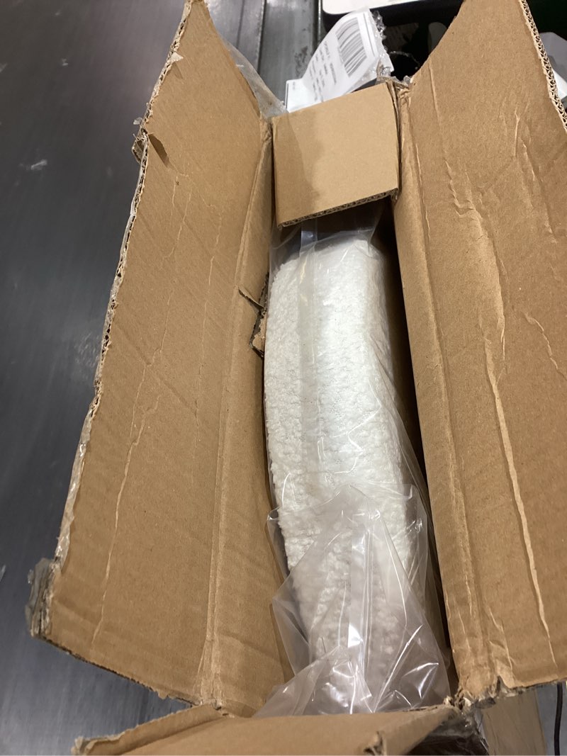 Condition photo showing As Is for glaxyfur oval storage ottoman bench, sherpa foot rest, 43 inch folding chest for living room, bedroo