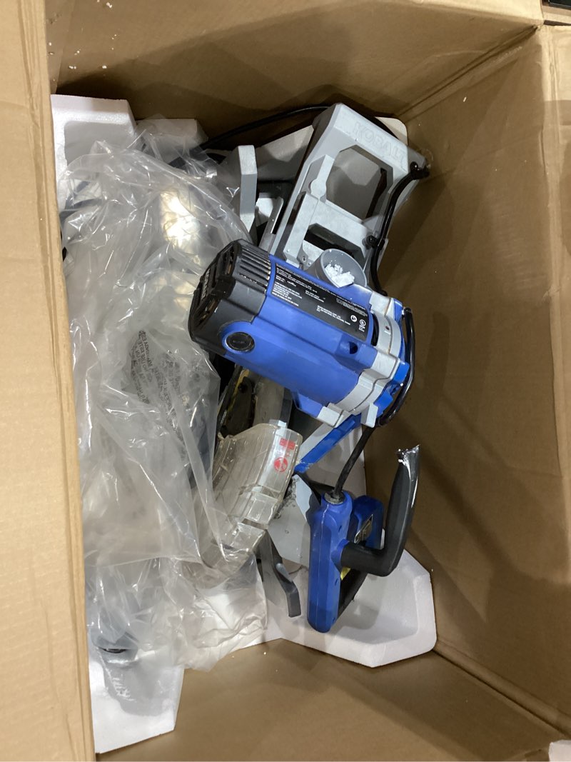 Condition photo showing As Is for kobalt compact 10-in 15-amp dual bevel sliding compound corded miter saw