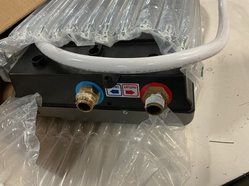Condition photo showing As Is for 11kw electric tankless water heater 240v, endless on-demand hot water heater, led temperature display, self-modulating energy saving, space-saving design, ideal for bathroom and kitchen yq-wn11k