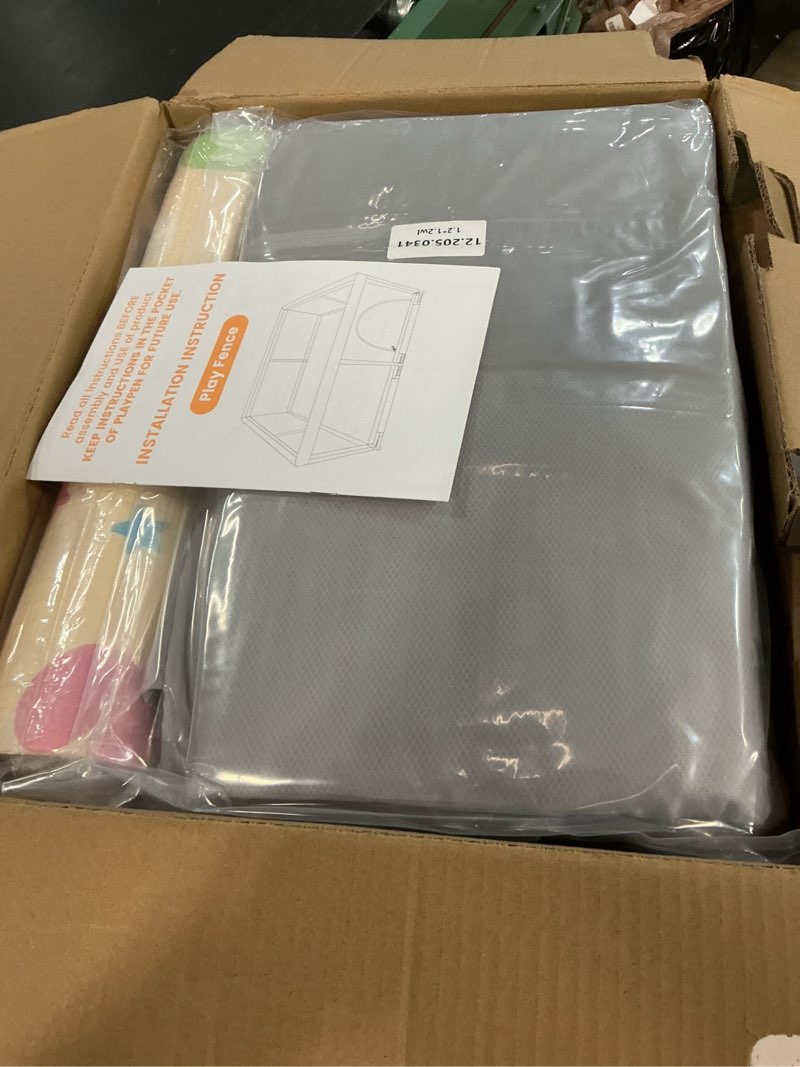 Condition photo showing Good Condition for baby playpen with mat small playpen for babies and toddlers 50 x 50 inch baby fence playards gray + mat 50"x50"