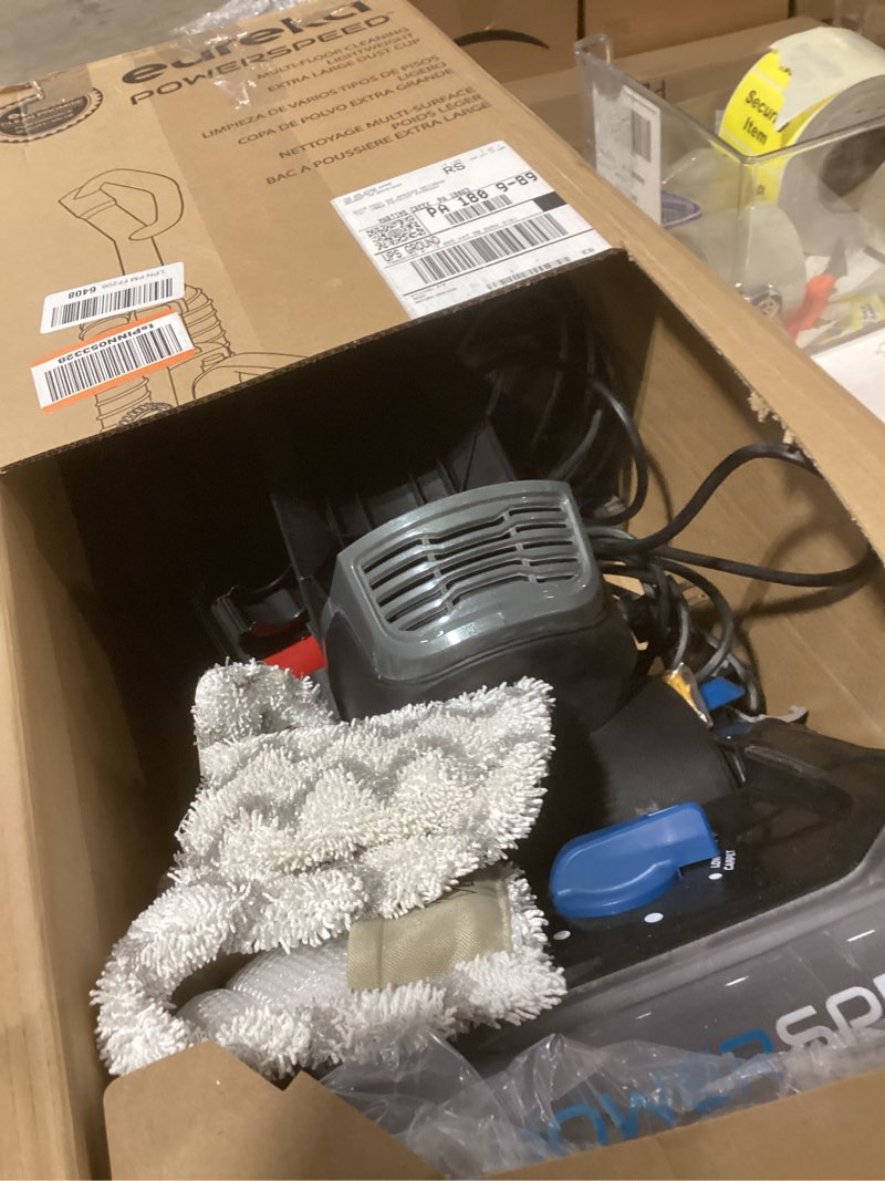 Condition photo showing As Is for Untested Eureka PowerSpeed Bagless Upright Vacuum Cleaner, Pet Turbo, Black