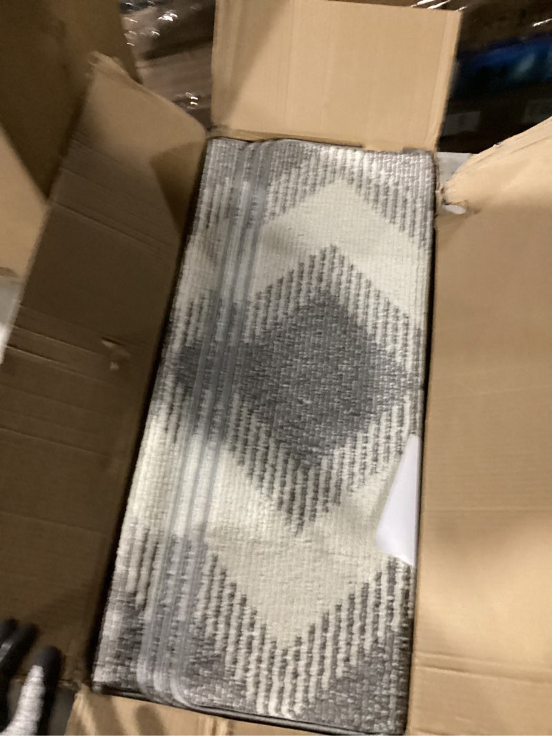Condition photo showing New/Like New for Bullnose Stair Carpet Treads, Set of 15 Step Carpet for Stairs Non Slip, 30"x9.5"x1.7" Peel and Stick Stair Treads Bullnose with Tape, Bullnose Stair Treads for Wooden Steps, Grey and Beige 30"x9.5"x1.7" Grey and Beige 15