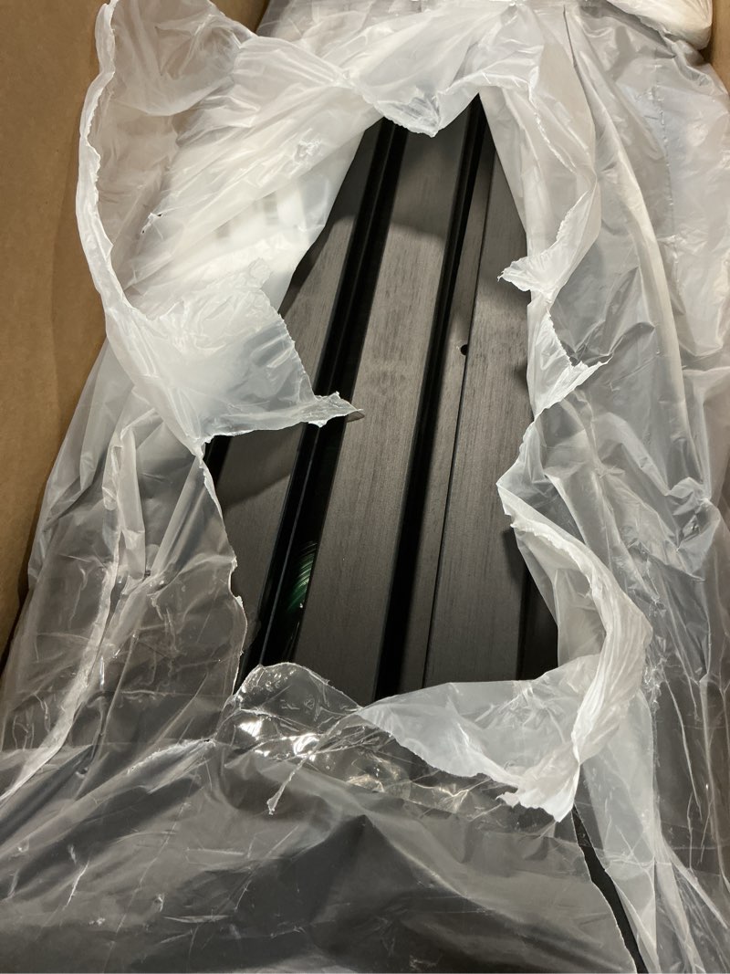 Condition photo showing As Is for SONGMICS Shoe Rack Bench, 3-Tier Bamboo Shoe Storage Organizer, Entryway Bench, Holds Up to 286 lb, 11.3 x 27.6 x 17.8 Inches, for Entryway Bathroom Bedroom, Ink Black ULBS04H 27.6"W Ink Black