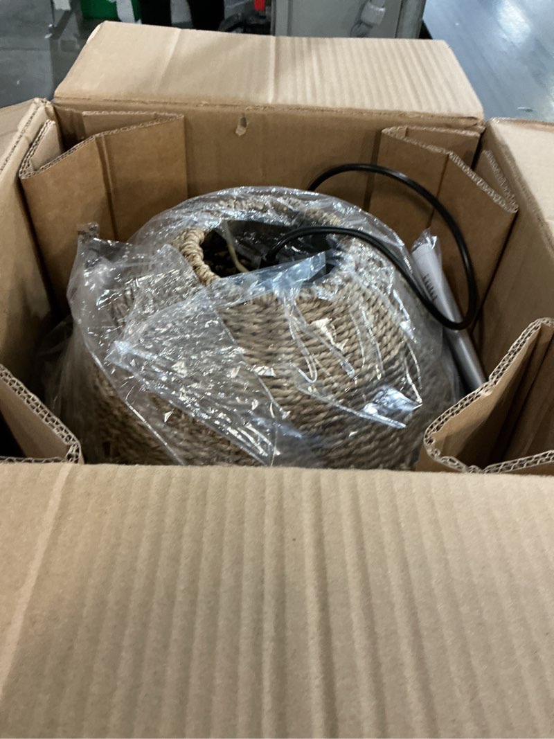 Condition photo showing Good Condition for Rattan Pendant Light 13.39" Boho Coastal Hanging Wicker Hand-Woven Seagrass Chandelier for Kitchen Islands Farmhouse 3-Light 3-Light 13.39 inch