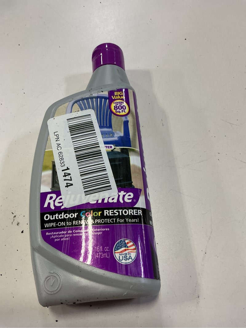 Condition photo showing New/Like New for Rejuvenate Outdoor Restorer, 16 Ounces, Restores Faded and Weathered Outdoor Surfaces Such As Patio Furniture, Shutters, Siding And Grills 16 Fl Oz (Pack of 1)