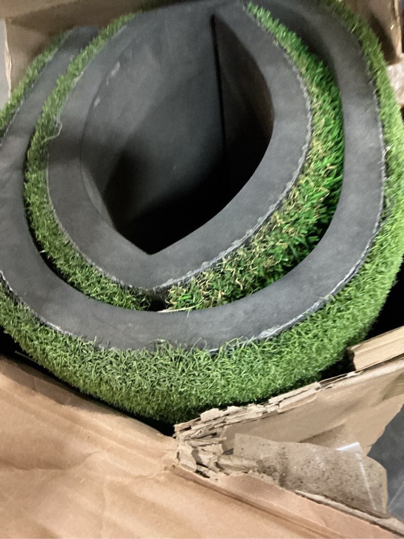 Condition photo showing As Is for golf hitting mat 5x4ft & 6x4ft, xl 26mm professional golf practice mat for driving & swinging, realistic grass golf training mat for garage & backyard, ultra-durable artificial turf, gifts for him men 5' x 4' (l x w)