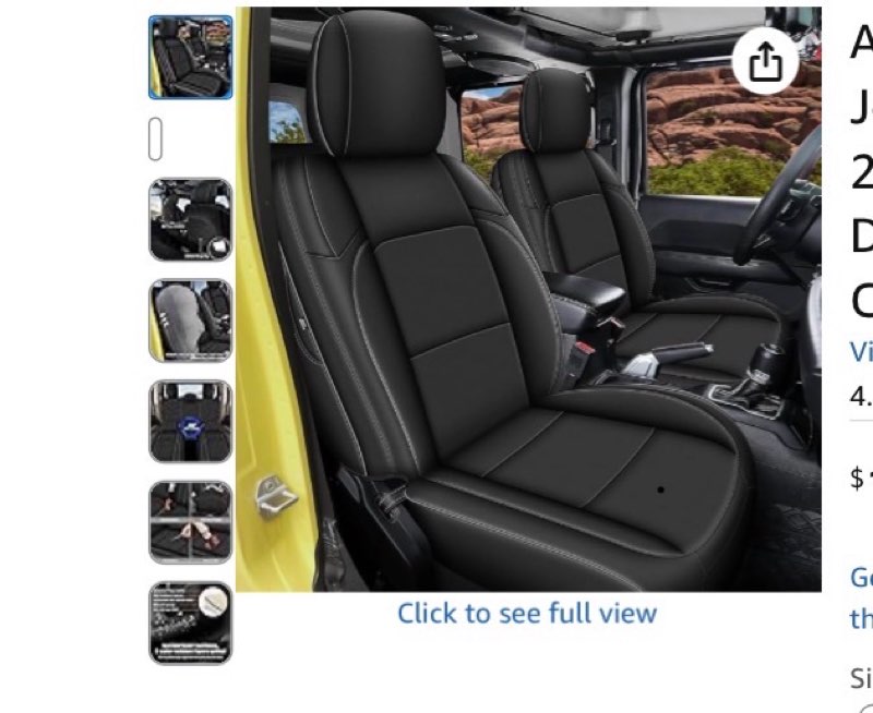 AOMSAZTO Seat Covers for Jeep Wrangler JL 2018 2019 2020 2021 2022 2023 2024 2-Door Waterproof Car S