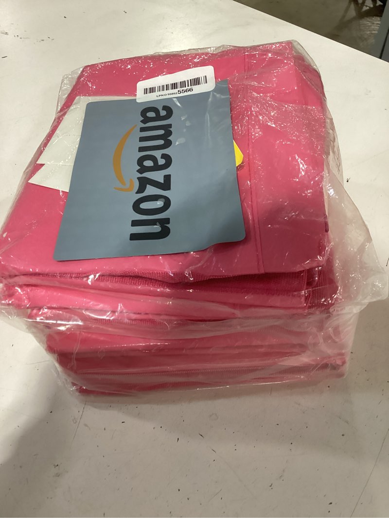Condition photo showing Good Condition for 6 pack-extra large heavy duty moving bags - waterproof storage totes with handles & zippers, foldable for college dorm, storage (pink) pink 6