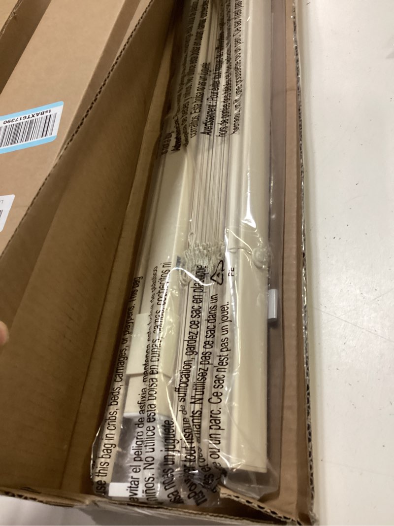 Condition photo showing Good Condition for lazblinds no tools no drill 1" vinyl mini blinds, cordless blinds for windows, light filtering horizontal window blinds & shades, 27" w x 64" h, cream cordless-cream 27" w x 64" h