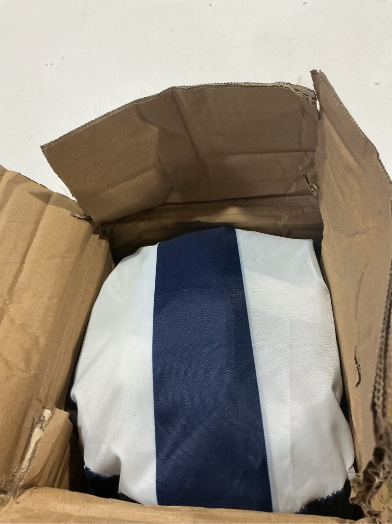 Condition photo showing Good Condition for moko beach cabana, 8'×8' large beach canopy with side wall, upf 50+ protection easy setup beach tent sun shelter, adjustable height wind resistant cabana beach tent for whole family, navy stripes