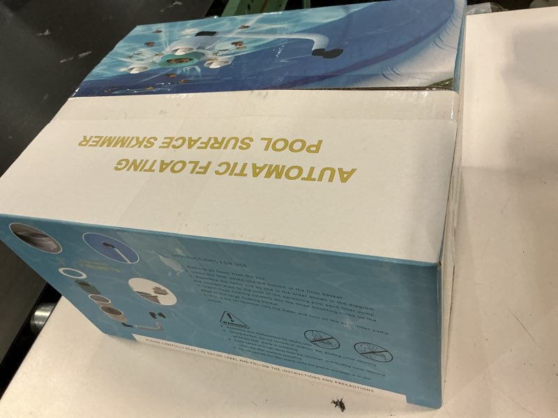 Condition photo showing New/Like New for above ground pool skimmer,no installation required, no adjustable bracket required,comes with 10 filter socks, special note: the pool pump flow rate must not exceed 1100 gph(turquoise) 21inch turquoise