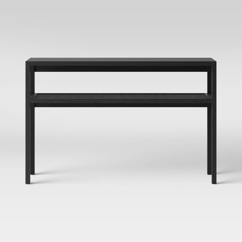 Warwick Narrow Console Table Black - Threshold™: Entryway Furniture with Fixed Shelf, Sofa Table Design