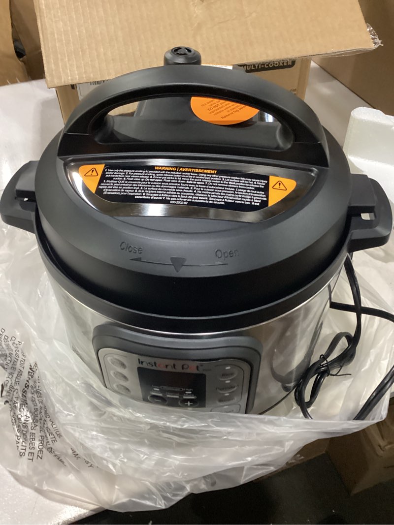 Condition photo showing Good Condition for Instant Pot Duo 7-in-1 Mini Electric Pressure Cooker, Slow Rice Cooker, Steamer, Sauté, Yogurt Maker, Warmer & Sterilizer, Includes Free App with over 1900 Recipes, Stainless Steel, 3 Quart 3 Quarts