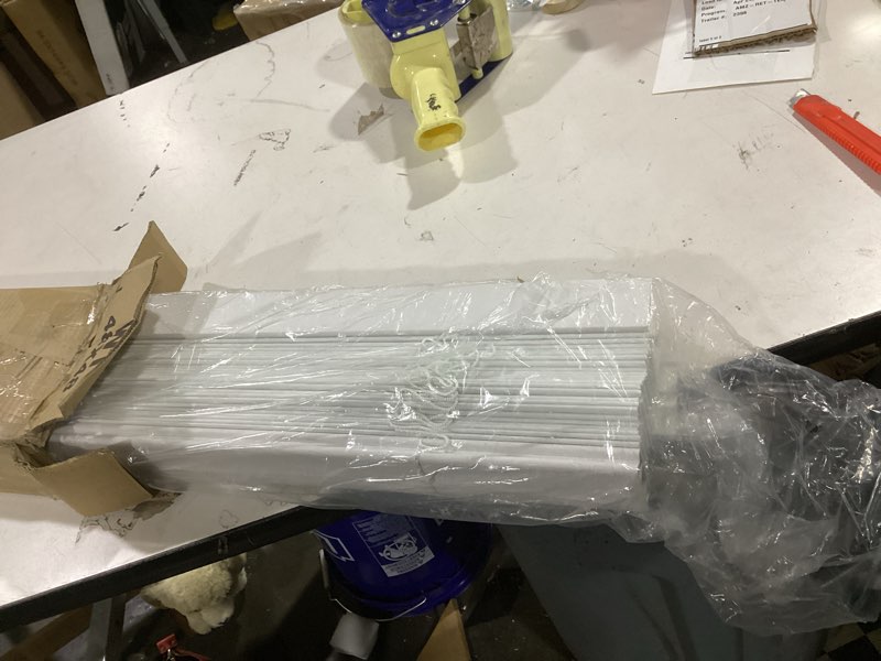 Condition photo showing As Is for (similar to )lotus & windoware cordless faux wood blinds, 23\" wide x 24\" long, smooth, snow white, 2 inch horizontal blinds – for living room, bedroom, interior door windows 23\"w x 24\"h snow white