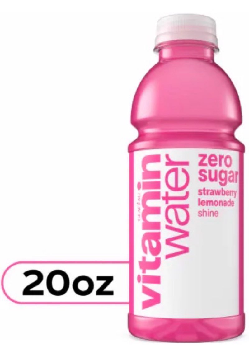 (Oct/2025)vitaminwater® Shine Strawberry Lemonade Zero Sugar Flavored Bottled Water Beverage(Pack 12)