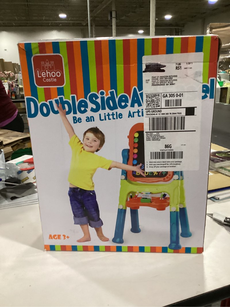 Condition photo showing New/Like New for Lehoo Castle Easel for Kids, Toys for 2 Year Old Girl, Art Easel Toddler, Magnetic White Chalk Board, Gifts for 3 4 Year Old Girls 2-4 Years Old Christmas Purple, Pink
