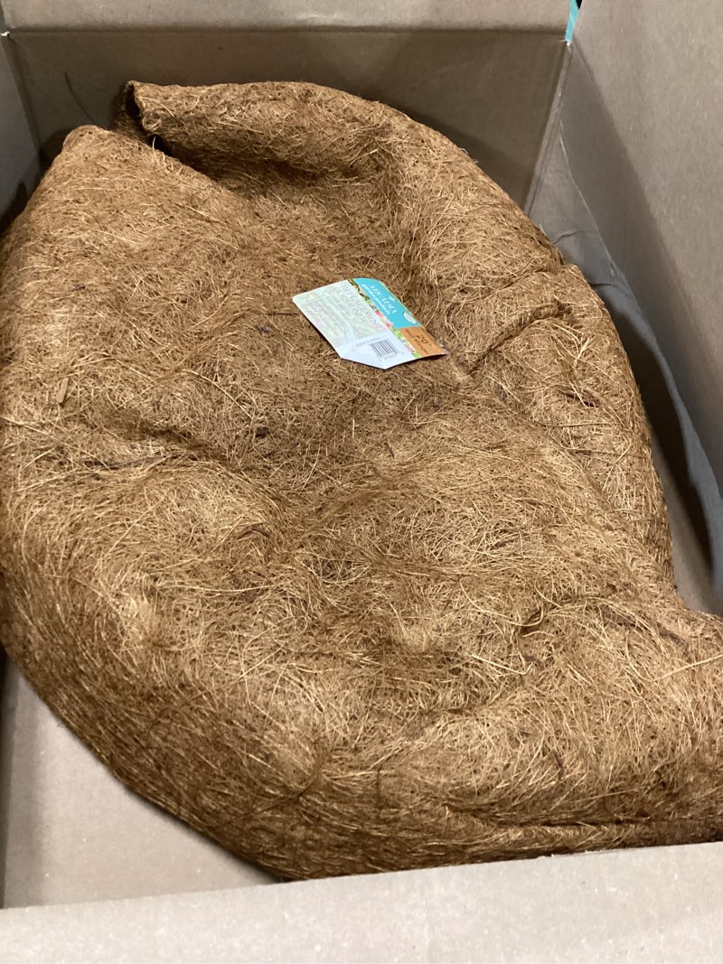 Condition photo showing Good Condition for arcadia garden products extra durable cb54 18-inch coco liner for round hanging basket planters, natural coconut fiber replacement liner for garden outdoor flower pots 18-inch round basket