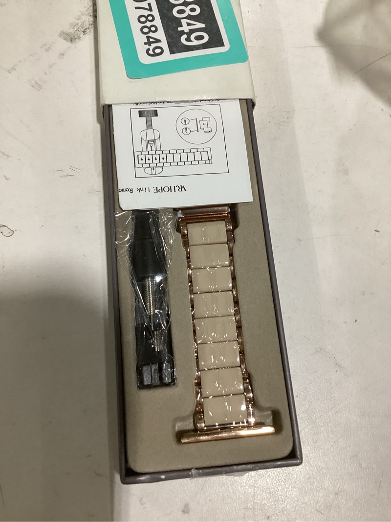 Condition photo showing New/Like New for v.r.hope gold stainless-steel metal resin apple watch band 38mm 40mm 41mm 42mm fashion bracelet strap for women compatible with iwatch series 11/10/9/8/7/6/5/4/3/2/1/se (black+gold) metal gold-black 38mm/40mm/41mm/42mm(series 11)