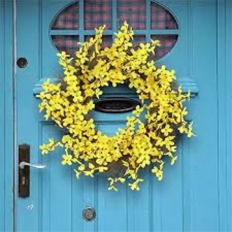 Artgar Spring Wreaths for Front Door - 26 Inch Spring Summer Front Door Wreath, Artificial Paper Flower Wreath for Indoor Outdoor Home Door Wall Window Wedding Background Decor (Red&Orange&Purple)