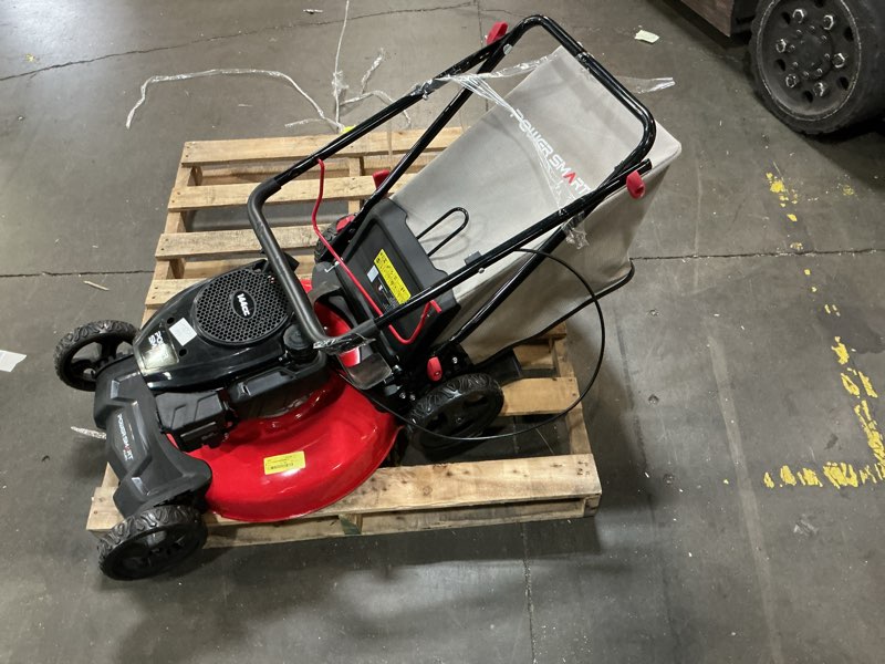 Condition photo showing As Is for powersmart self propelled gas lawn mower, 21-inch 140cc briggs and stratton engine rwd single-speed 3-in-1 with bagging 2024 version