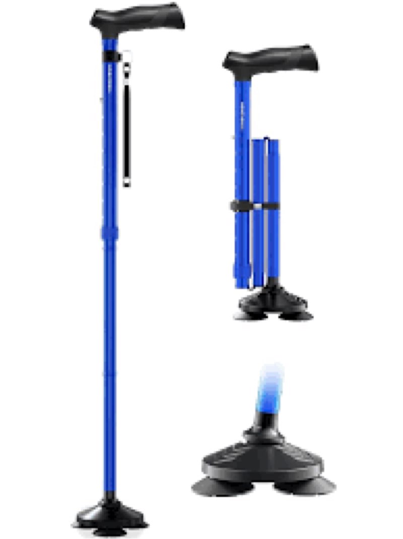 honeybull walking cane for men & women - foldable, adjustable, collapsible, free standing cane, pivo