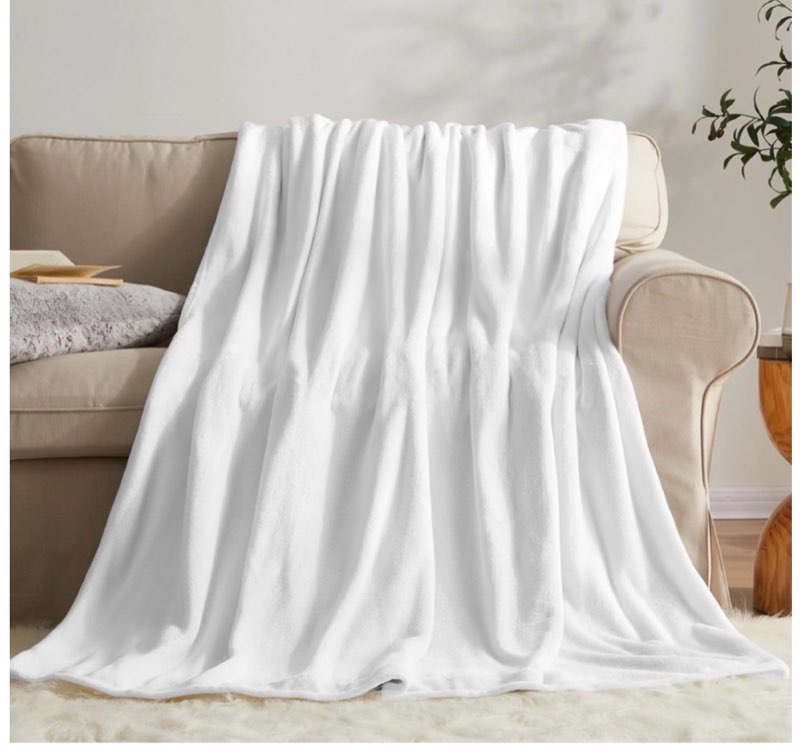 white blanket, size unknown 
