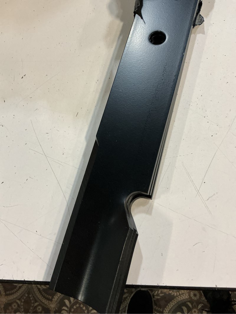 Condition photo showing New/Like New for 038-6050-00 high lift notched blades, 038-6060-00 mower blades compatible with bad boy toro ex-mark 60 inch deck lawn mowers, replaces 103-0301 105-7718 038-2007-00, 3 pack