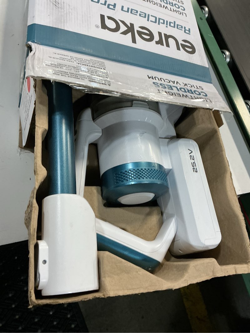 Condition photo showing As Is for Eureka RapidClean Pro NEC280TL Cordless Stick Vacuum Cleaner – Lightweight 5.3 lbs, 40-Min Runtime, LED Headlights, 3 Power Modes, Ideal for Pet Hair, Hard Floors & Carpets