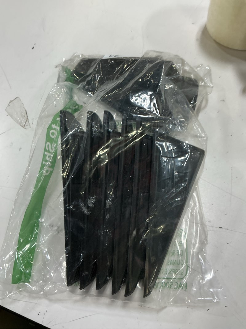 Condition photo showing Good Condition for Frienda 8 Pcs Jumbo Door Stoppers Heavy Duty Door Stopper Tall up to 2inch Tall Wedge TPR Large Wedge Stackable Big Rubber Doorstop for Hotel Carpet Hardwood Concrete and Tile (Black) Black 8