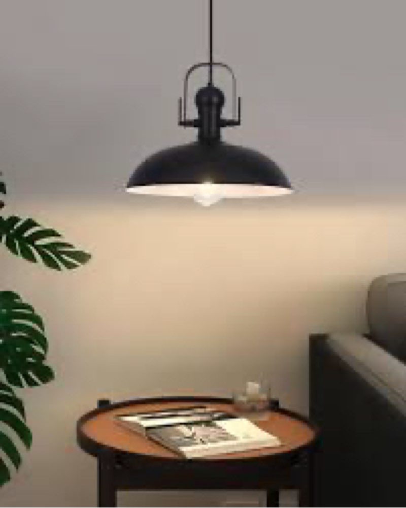 GUIHUALOVE Black Pendant Lights 3 Pack, Dome Pendant Light Kitchen Island 13.8 Inch, Black Farmhouse